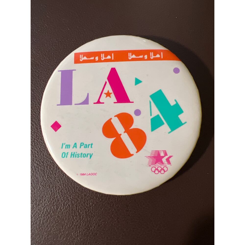 *Vintage* Official 1984 Olympics pin-back Button